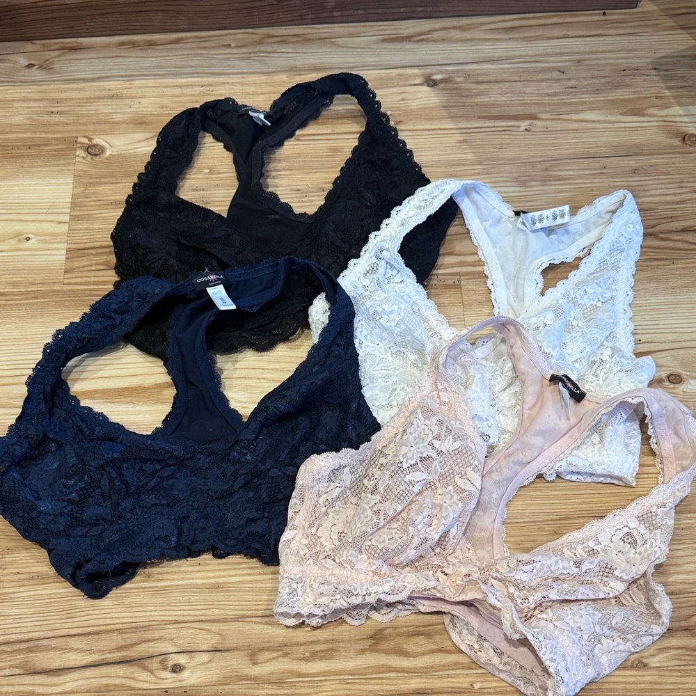 Cosabella bralette Set - Black, White, Pink, Navy. Size XS.